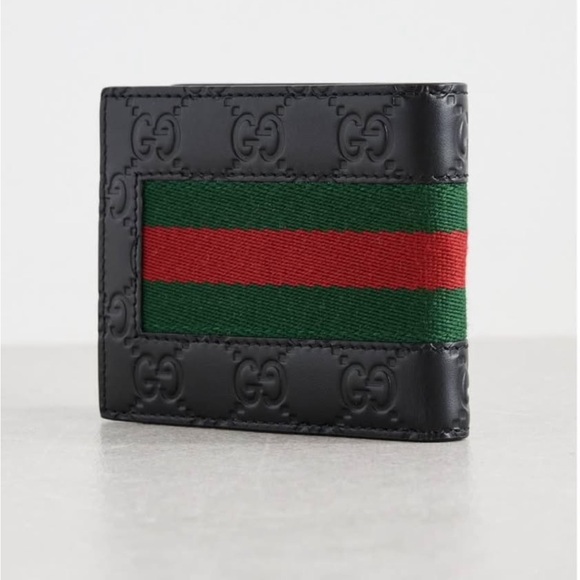 Gucci Black Guccissima Web Bifold Wallet - Picture 2 of 9